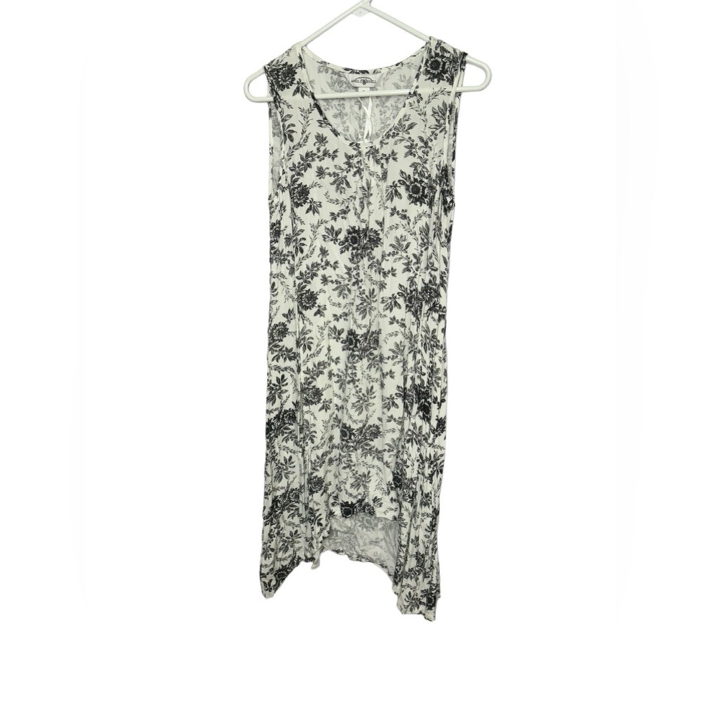 NWT April Cornell French Flower sleeveless Dress Black & White Size Small